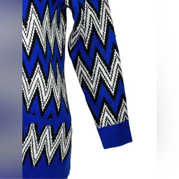 Allison Brittney Chevron Grandpa Open Front Vintage Cardigan Size Large - Picture 3 of 15